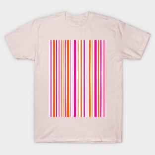 Pink and Orange Summer Stripes T-Shirt